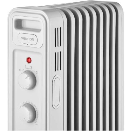Sencor - Ölradiator mit 9 Rippen, 3 Heizstufen 800/1200/2000W/230V, weiß