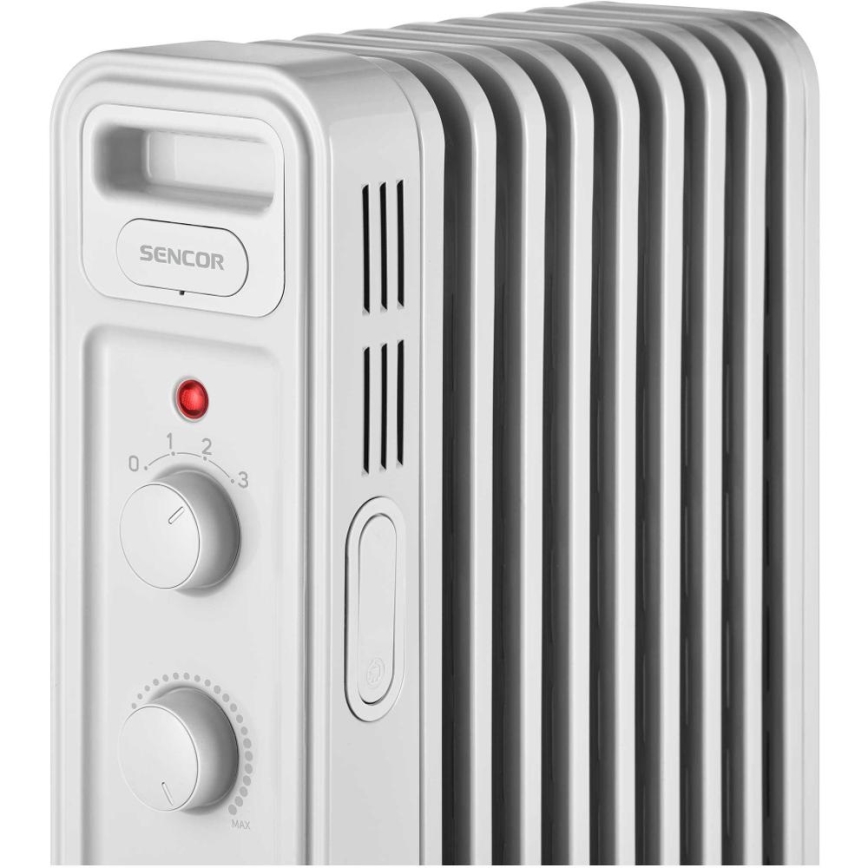 Sencor - Ölradiator mit 9 Rippen, 3 Heizstufen 800/1200/2000W/230V, weiß