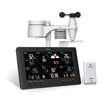 Sencor - Professionelle Wetterstation mit farbigem LCD-Display 5V/1xCR2032 + 3xAA Wi-Fi