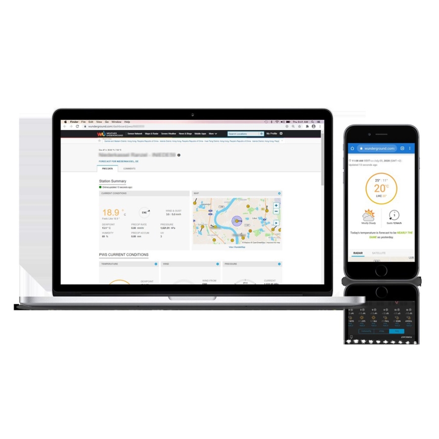 Sencor - Profi-Wetterstation mit Farb-LCD-Anzeige 1xCR2032 + 3xAA Wi-Fi
