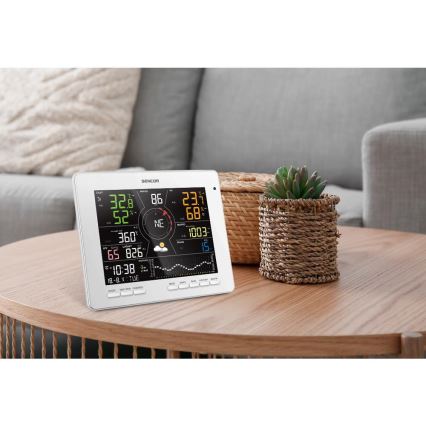 Sencor - Profi-Wetterstation mit Farb-LCD-Anzeige 1xCR2032 Wi-Fi Tuya