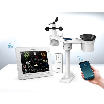 Sencor - Profi-Wetterstation mit Farb-LCD-Anzeige 1xCR2032 Wi-Fi Tuya
