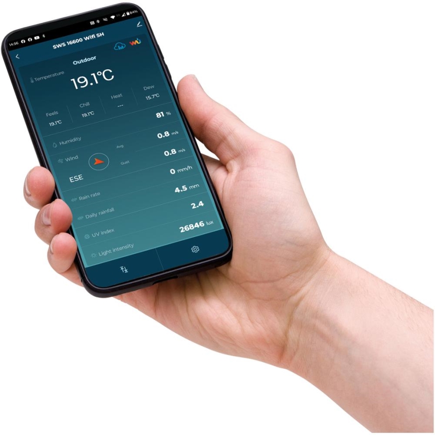 Sencor - Profi-Wetterstation mit Farb-LCD-Anzeige 1xCR2032 Wi-Fi Tuya