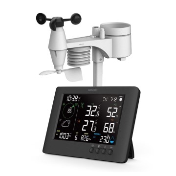 Sencor - Profi-Wetterstation mit Farb-LCD-Anzeige und Wecker 5V/1xCR2032 + 3xAA Wi-Fi