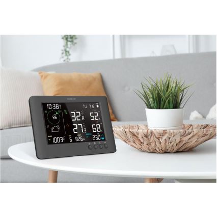 Sencor - Profi-Wetterstation mit Farb-LCD-Anzeige und Wecker 5V/1xCR2032 + 3xAA Wi-Fi