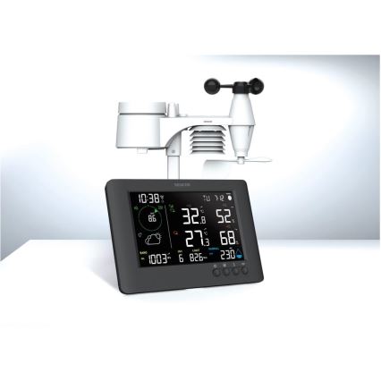 Sencor - Profi-Wetterstation mit Farb-LCD-Anzeige und Wecker 5V/1xCR2032 + 3xAA Wi-Fi