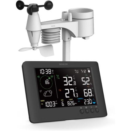 Sencor - Profi-Wetterstation mit Farb-LCD-Anzeige und Wecker 5V/1xCR2032 + 3xAA Wi-Fi