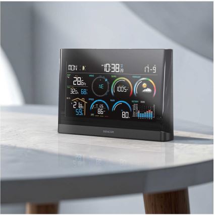 Sencor - Profi-Wetterstation mit Farb-LCD-Anzeige und Wecker 5V/3xAAA + 3xAA