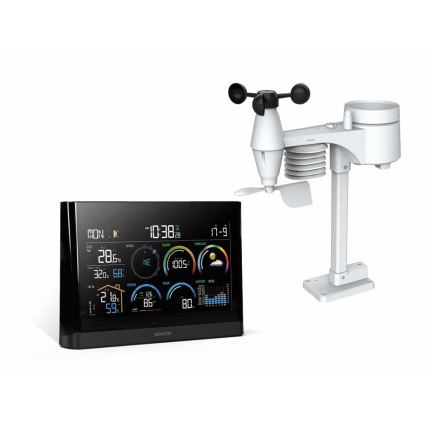 Sencor - Profi-Wetterstation mit Farb-LCD-Anzeige und Wecker 5V/3xAAA + 3xAA