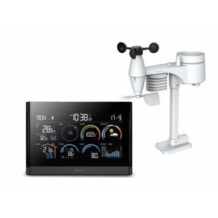 Sencor - Profi-Wetterstation mit Farb-LCD-Anzeige und Wecker 5V/3xAAA + 3xAA