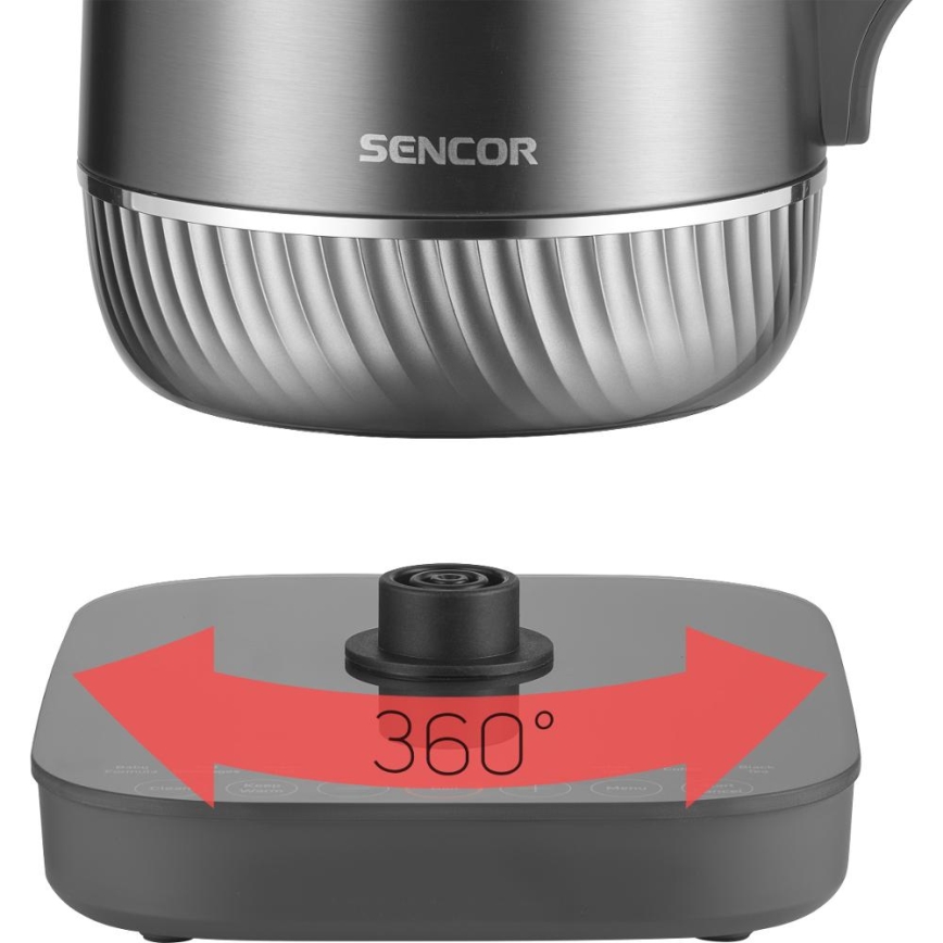 Sencor - Schnellkochender Wasserkocher mit Temperaturregelung 1,7 l 1800W/230V Edelstahl