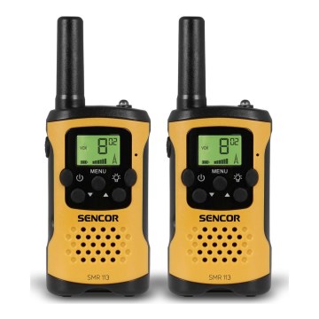 Sencor – SET 2x Walkie-Talkie 3xAAA Reichweite 5 km gelb/schwarz