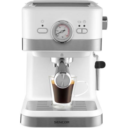 Sencor - Siebträger-Espressomaschine 1050W/230V weiß/matt Chrom