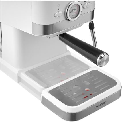 Sencor - Siebträger-Espressomaschine 1050W/230V weiß/matt Chrom