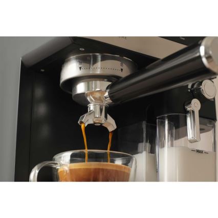 Sencor - Siebträger-Espressomaschine 1350 W/230 V schwarz/mattchrom