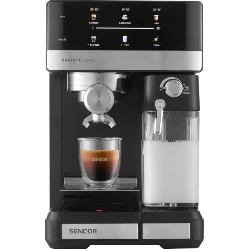 Sencor - Siebträger-Espressomaschine 1350 W/230 V schwarz/mattchrom