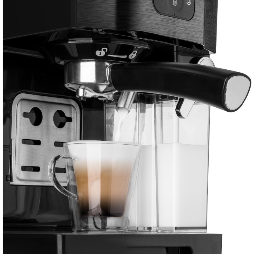 Sencor - Siebträgermaschine Espresso 1450 W/230 V schwarz/mattchrom