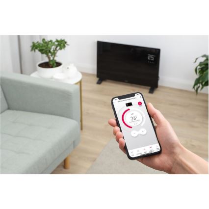 Sencor - Smartes elektrisches Konvektor-Heizgerät 2000 W/230 V IP24 WLAN schwarz + Fernbedienung