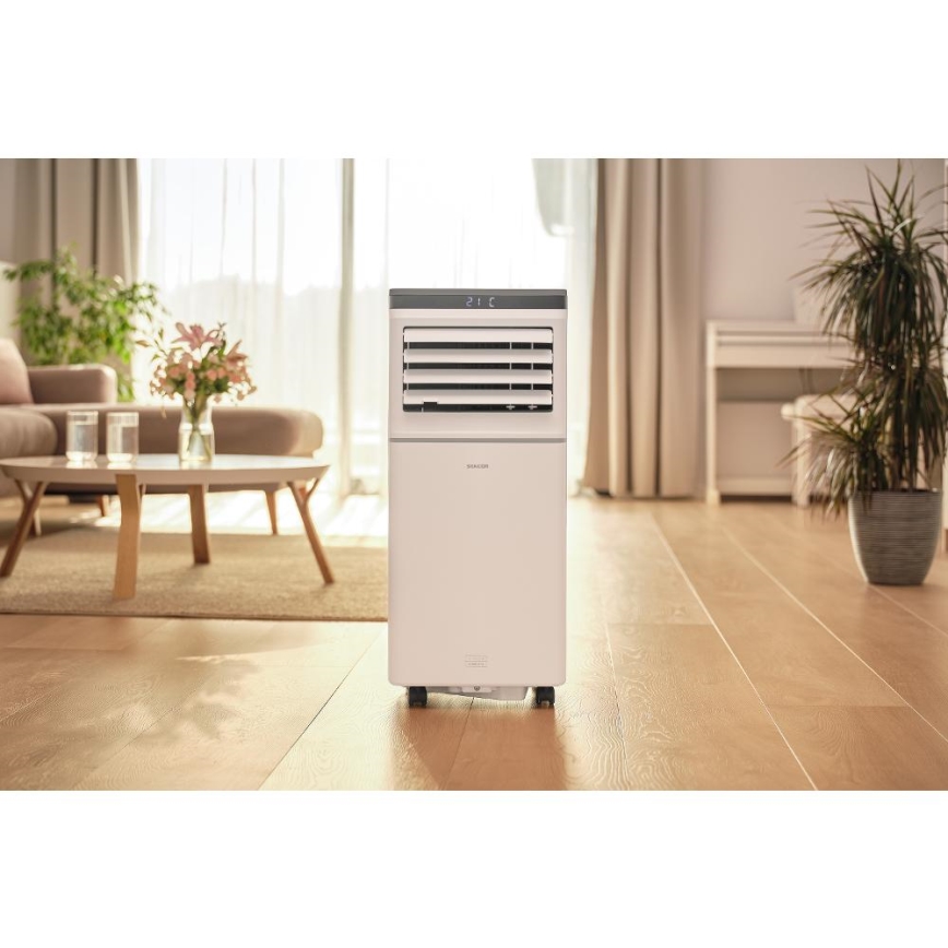 Sencor - Smart mobile Klimaanlage 3-in-1 inklusive vollständigem Zubehör 815 W/230 V 8000 BTU Wi-Fi weiß + Fernbedienung
