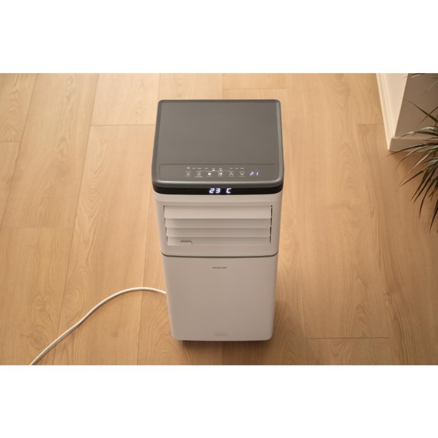 Sencor - Smart mobile Klimaanlage 3-in-1 inklusive vollständigem Zubehör 815 W/230 V 8000 BTU Wi-Fi weiß + Fernbedienung