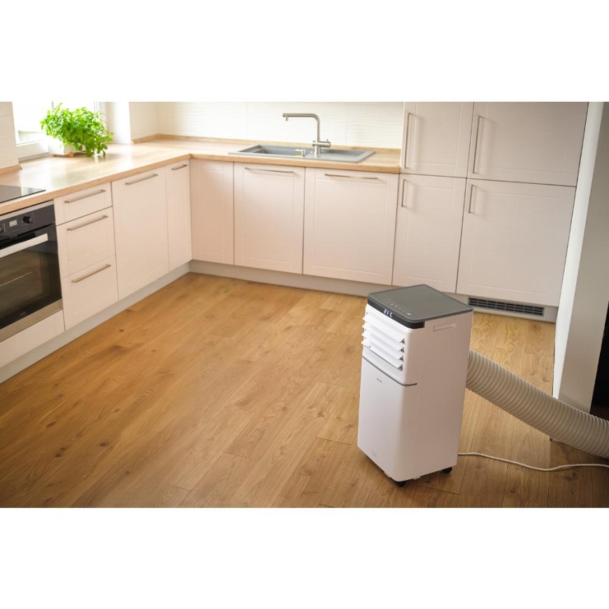 Sencor - Smart mobile Klimaanlage 3-in-1 inklusive vollständigem Zubehör 815 W/230 V 8000 BTU Wi-Fi weiß + Fernbedienung