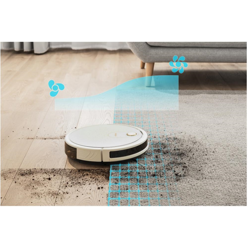 Sencor - Smart-Staubsaugerroboter  mit Wischmopp 2in1 28W/2600 mAh Wi-Fi weiß + Fernbedienung
