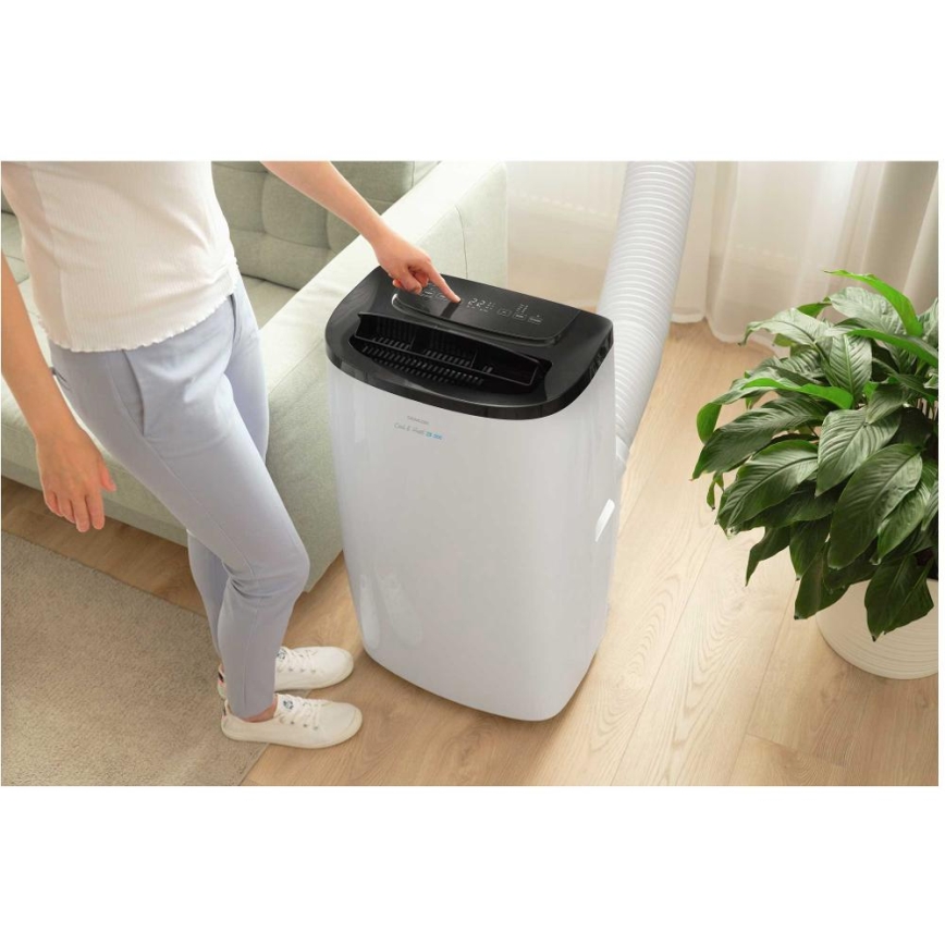 Sencor - Intelligente mobile Klimaanlage 4-in-1 mit komplettem Zubehör 1750W/230V 18000 BTU Wi-Fi weiß + Fernbedienung