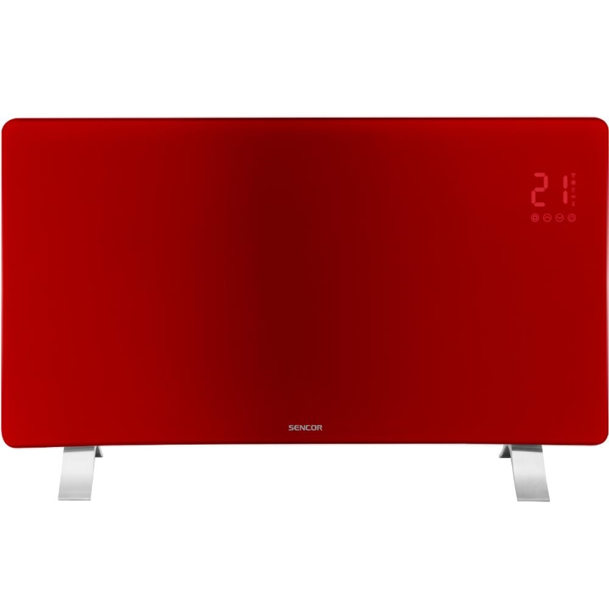 Sencor - Smarter elektrischer Direktheizer/Konvektor 1200/2400W/230V IP24 Wi-Fi rot