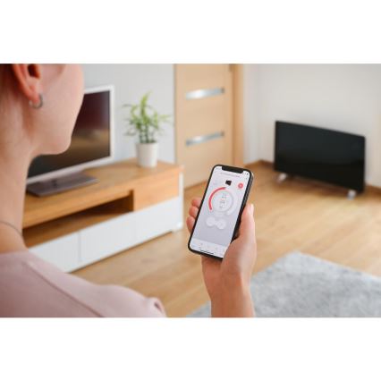 Sencor - Smartes elektrisches Direktheizgerät/Konvektor 1200/2400W/230V IP24 Wi-Fi schwarz