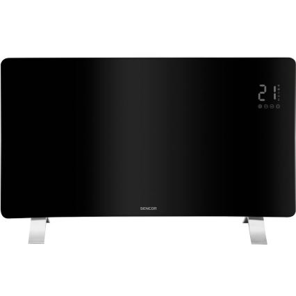 Sencor - Smartes elektrisches Direktheizgerät/Konvektor 1200/2400W/230V IP24 Wi-Fi schwarz