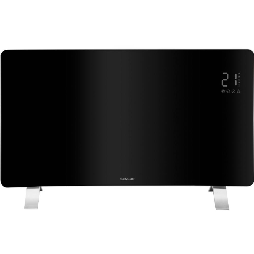 Sencor - Smartes elektrisches Direktheizgerät/Konvektor 1200/2400W/230V IP24 Wi-Fi schwarz