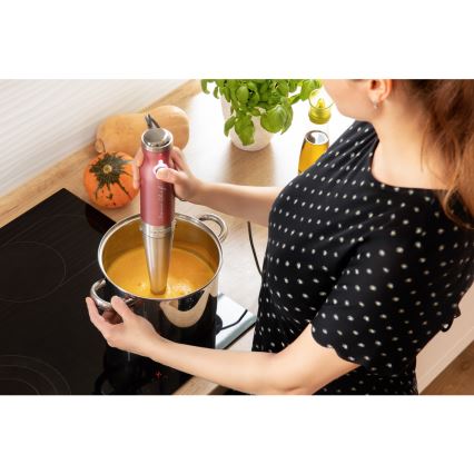 Sencor – Stabmixer 4in1 1200W/230V Edelstahl/Pink