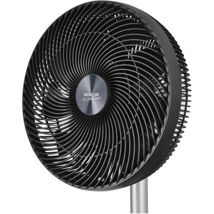 Sencor - Standventilator 3D UltraSilent 26W/230V Wi-Fi schwarz + Fernbedienung