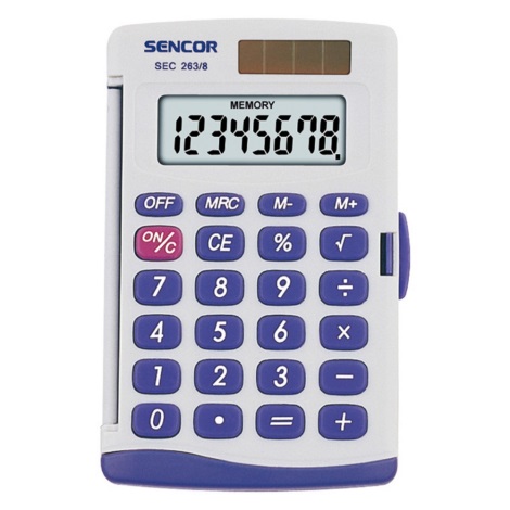 Sencor - Taschenrechner 1xLR41 weiß/blau