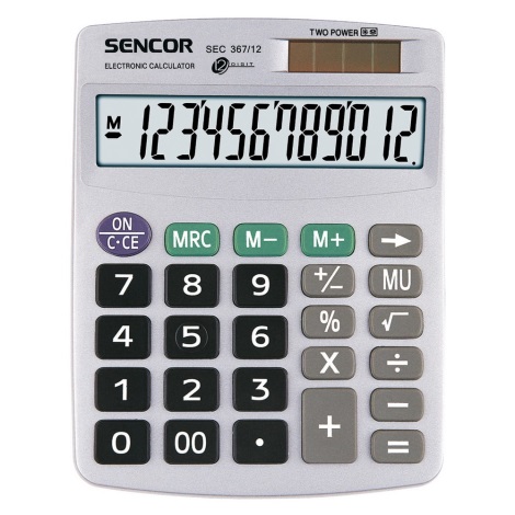 Sencor - Tischrechner 1xLR44 silber