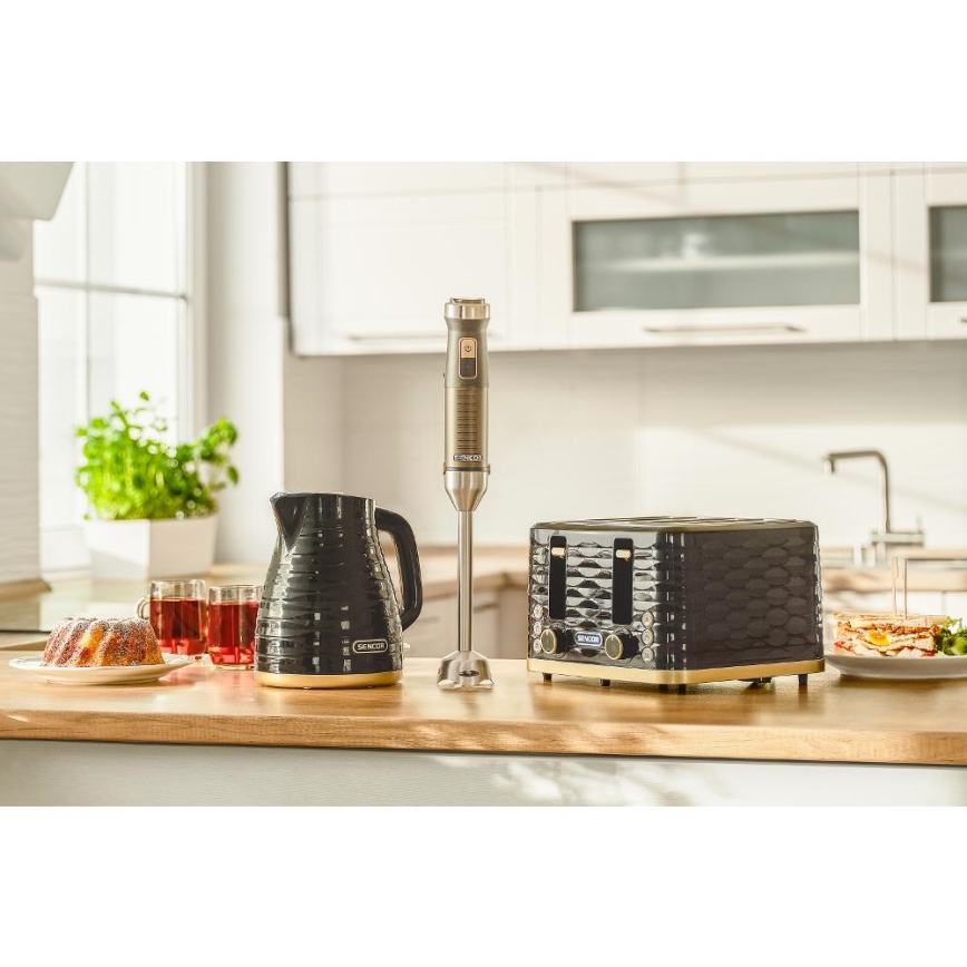 Sencor - Toaster mit vier Schlitzen 1600W/230V schwarz/beige