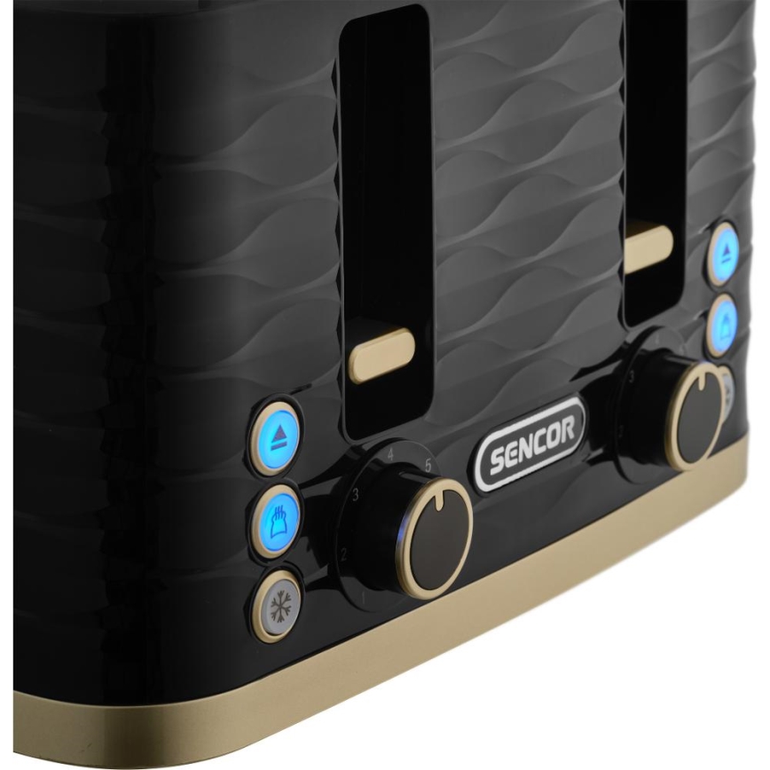 Sencor - Toaster mit vier Schlitzen 1600W/230V schwarz/beige