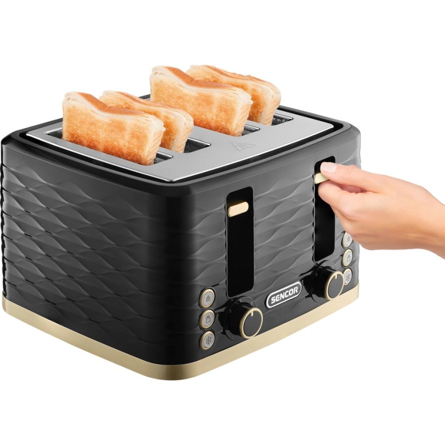Sencor - Toaster mit vier Schlitzen 1600W/230V schwarz/beige