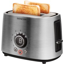 Sencor – Toaster mit zwei Schlitzen und Aufwärm-Funktion 1000W/230V silbern