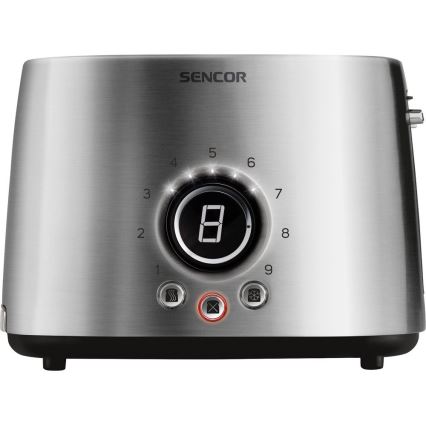 Sencor – Toaster mit zwei Schlitzen und Aufwärm-Funktion 1000W/230V silbern