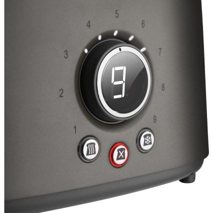 Sencor - Toaster mit zwei Schlitzen und Brötchenaufsatz 1000W/230V Anthrazit