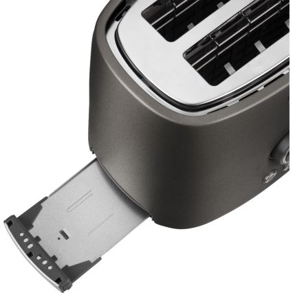 Sencor - Toaster mit zwei Schlitzen und Brötchenaufsatz 1000W/230V Anthrazit