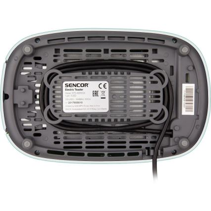 Sencor - Toaster mit zwei Schlitzen und Brötchenaufsatz 1000W/230V mintgrün