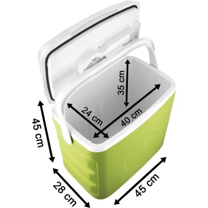 Sencor - Tragbarer Autokühlschrank 30 l 55W/5V/12V/230V grün/weiß