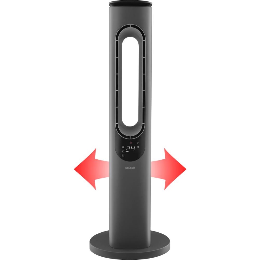 Sencor - Blattloser Turm-Keramik-Heizlüfter 1200/2000W/230V Anthrazit + Fernbedienung