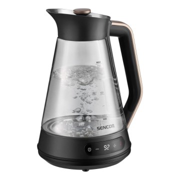 Sencor - Wasserkocher mit Temperaturregelung, 1,5 l, 2150 W/230 V, schwarz/Roségold