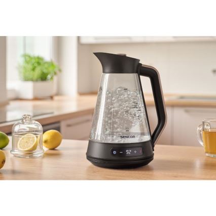 Sencor - Wasserkocher mit Temperaturregelung, 1,5 l, 2150 W/230 V, schwarz/Roségold