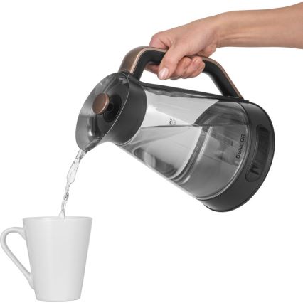 Sencor - Wasserkocher mit Temperaturregelung, 1,5 l, 2150 W/230 V, schwarz/Roségold