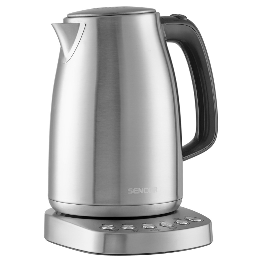 Sencor - Wasserkocher mit Thermoregulierung 1,7 l 2200W/230V aus Edelstahl