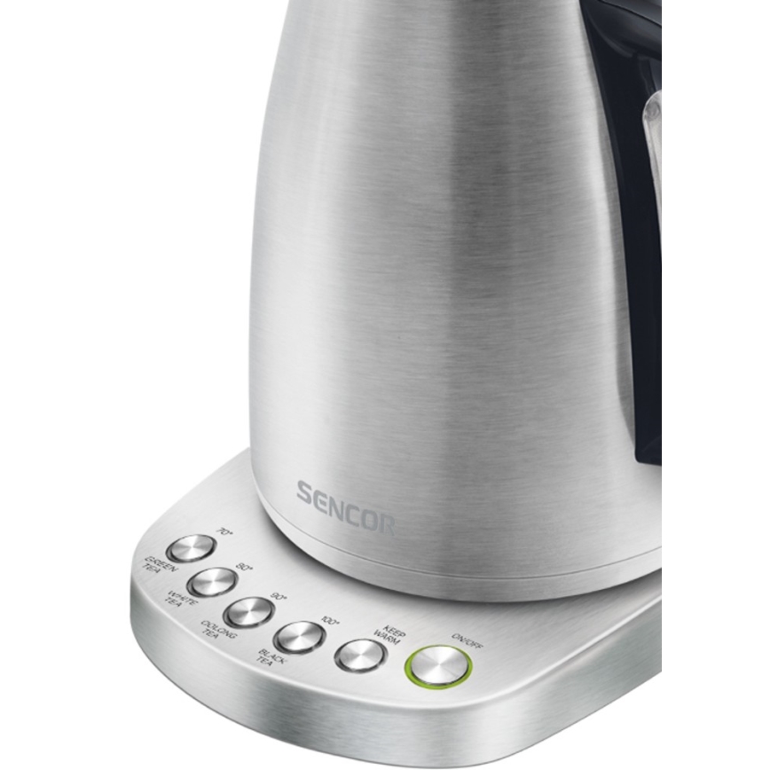 Sencor - Wasserkocher mit Thermoregulierung 1,7 l 2200W/230V aus Edelstahl